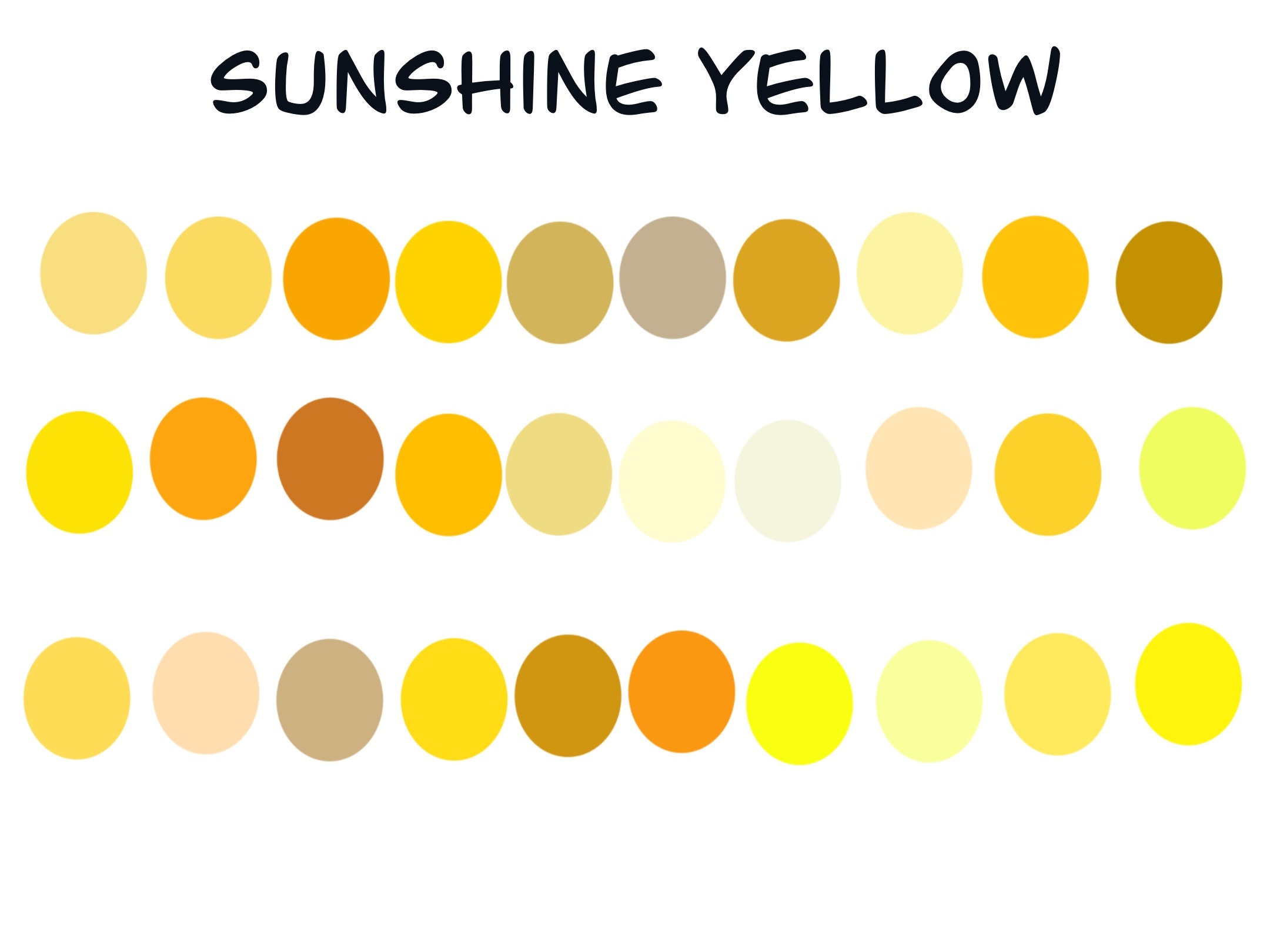 Sunshine Yellow Procreate Palette Etsy