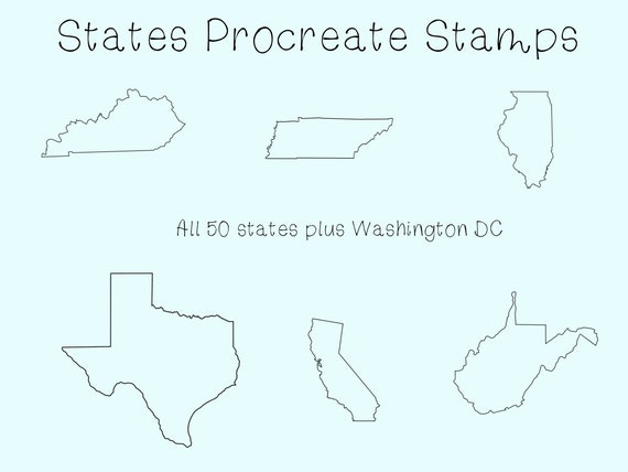 States Outline Stamp - Etsy