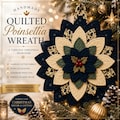 Quilted Poinsettia Christmas Wreath Pattern PDF | Folded Fabric Holiday Door Wreath Tutorial | No-Sew Festive Wall Hanging