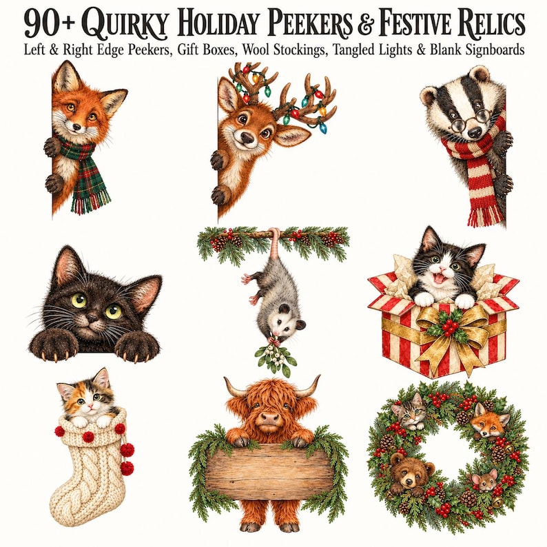 Quirky Christmas Peekers — listing image 2 of 6