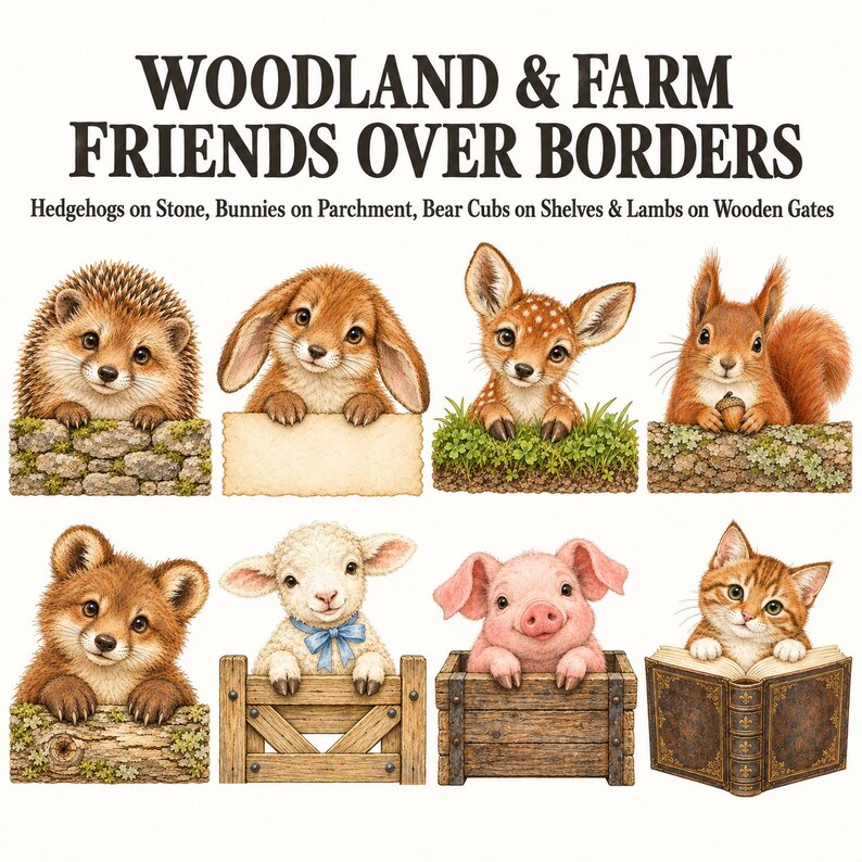 Whimsical Peeking Storybook Animals — listing image 3 of 10