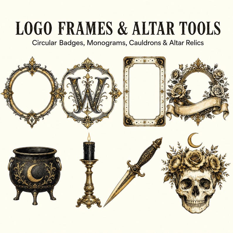 Witchy Goth Logo Elements — listing image 5 of 9