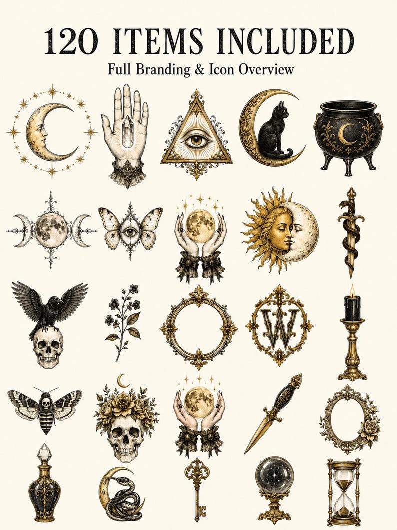 Witchy Goth Logo Elements — listing image 2 of 9