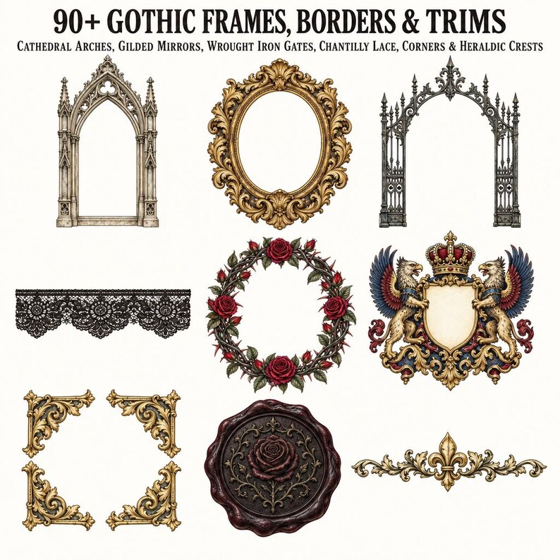 Dark Gothic Frames & Borders — listing image 2 of 10