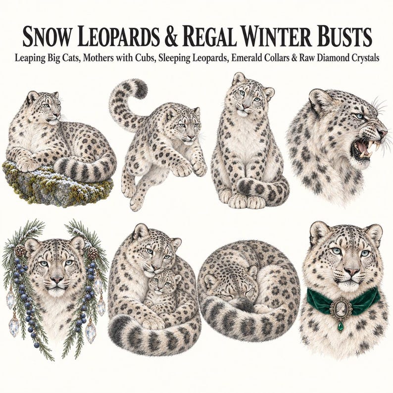 Snow Leopard Gothic Christmas — listing image 3 of 10