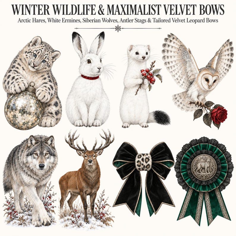 Snow Leopard Gothic Christmas — listing image 4 of 10
