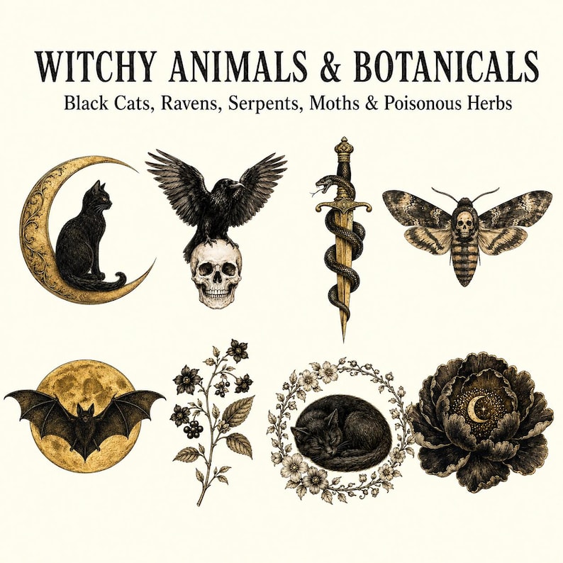 Witchy Goth Logo Elements — listing image 4 of 9