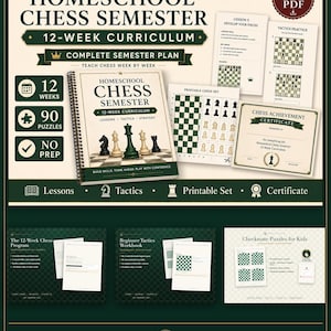 Homeschool Chess Curriculum | 12-Week Tactics Program (Digital Download)