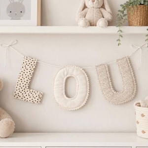 Personalized Fabric Name Banner - Custom Name Garland - Birthday & Nursery Decoration - Handmade Fabric Letters - Kids Room Decor