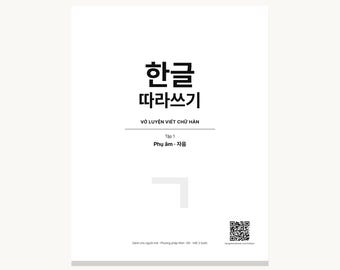 Vở Luyện Viết Chữ Hàn PDF | Cho Fan K-Pop K-Drama | 4 Tập 492 Trang | Hangul Cho Người Mới Bắt Đầu In Tại Nhà