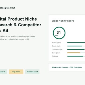Digital Product Niche Research & Competitor Gap Kit