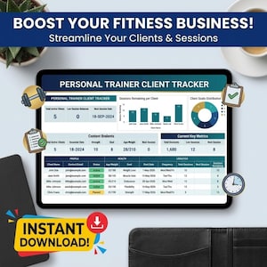 Personal Trainer Client Tracker Google Sheets Template Fitness Coach Client Progress Spreadsheet Gym Personal Training Client Management