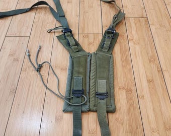 Gevoerde schouderbanden voor het dragen van lasten uit het Vietnamtijdperk (set nr. 3) – Gecombineerde olijfgroene webbing