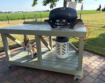 Drawings: Outdoor kitchen bench