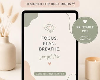 ADHD Planner | Simple Daily Planner for Focus, Tasks & Routines