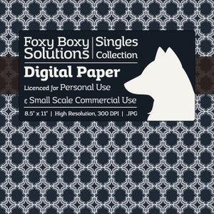 Marokkaanse patroon digitale papier - vel in donkerblauw / wit - afdrukbare Scrapbooking papier