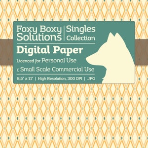 Fancy Diamond Pattern - Single Sheet in Yellow - Printable Scrapbooking Paper