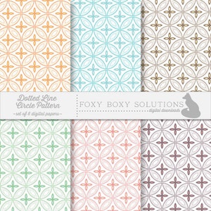 Instant Download Dotted Circle Pattern Digital Paper for Scrapbooking - Minimalist Scrapbook Paper- Digital Paper Pack - Printables - Supply