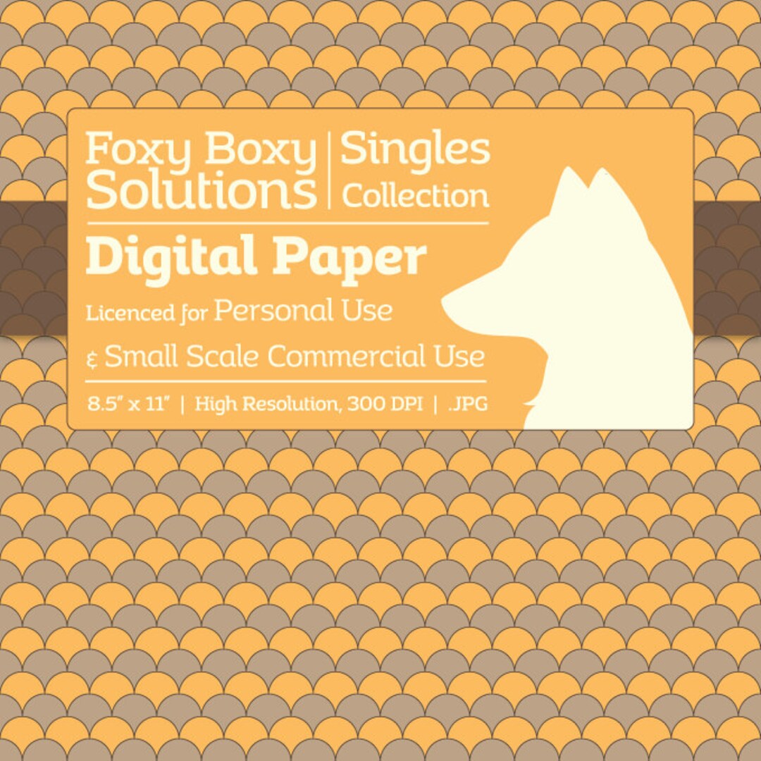 Scale Pattern on Kraft Digital Paper - Single Sheet in Yellow ...