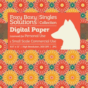 Herfst bloemen barsten digitale papier - vel in rood, geel, Teal, & Brown - afdrukbare Scrapbooking papier