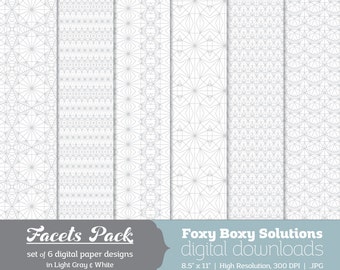 Digital Download szary aspekty geometryczne linie - Instant Download druku papieru papier cyfrowy - Craft dostaw dla Scrapbooking & Crafting-