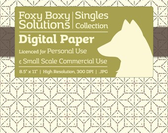 Geometric Stars - Single Sheet Printable Scrapbooking Paper, Crafting Supply, Instant Download