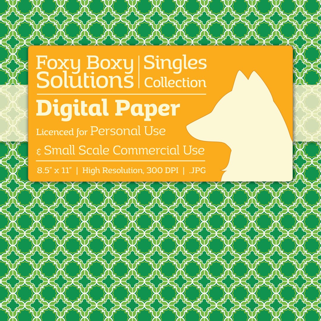 Instant Download Green Geometric Moroccan Printable Digital Paper for ...