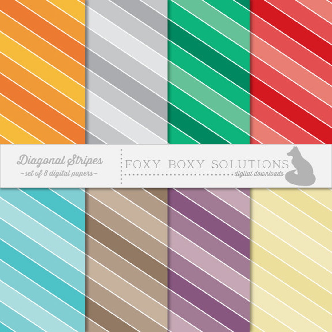 Digital Download Colorful Diagonal Stripes - Instant Download Digital ...