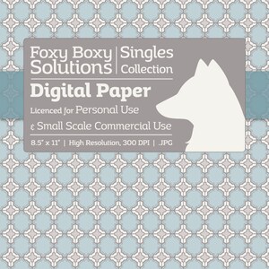 Fantaisie motif marocain numérique papier - feuille en gris, bleu, & blanc - papier imprimable Scrapbooking