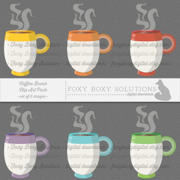 Instant Download Coffee Mug Clipart for Scrapbooking & Digital Scrapbooking - Digital Download Printable Crafting Supply - Digital Clipart