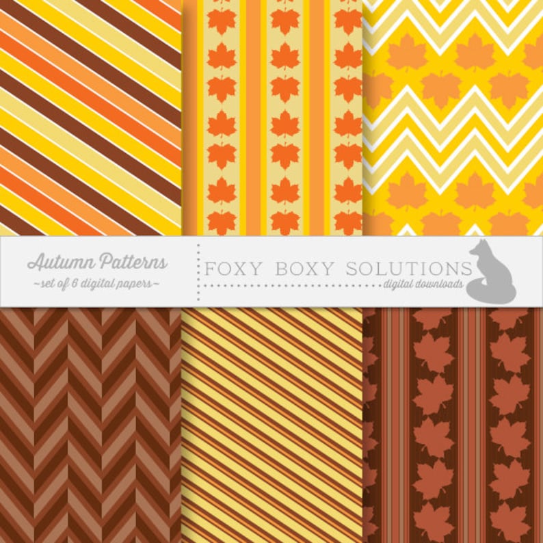 Instant Download Autumn Pattern Digital Download Digital Paper for Scrapbooking Fall Printable Crafting Supply Thanksgiving Printables image 1