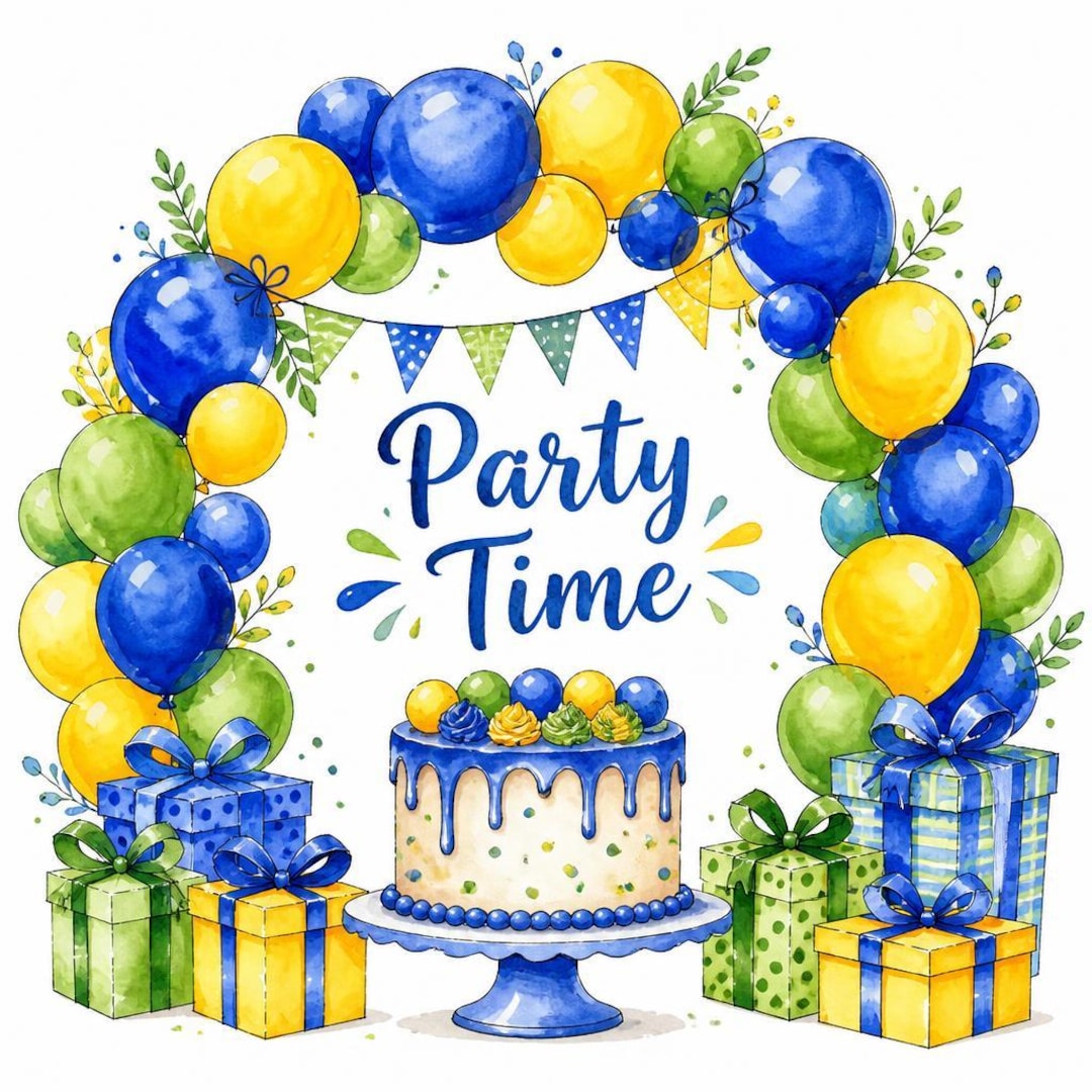 birthday-decor-clipart-bundle-32-jpg-whimsical-party-blue-green-yellow