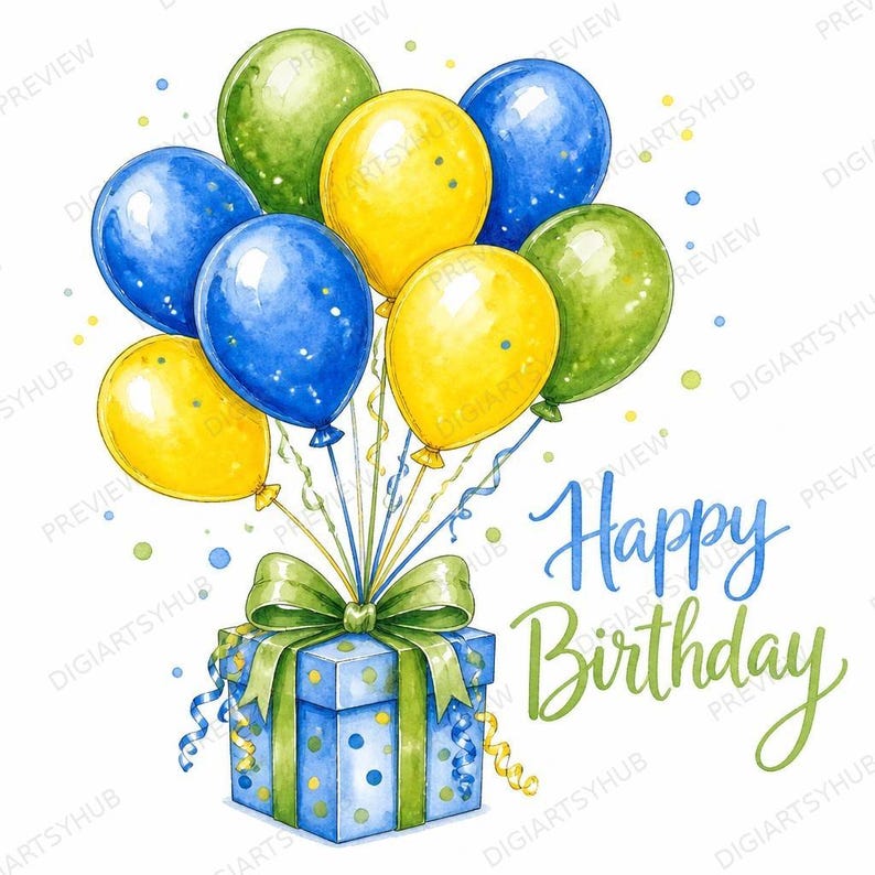 birthday-decor-clipart-bundle-32-jpg-whimsical-party-blue-green-yellow