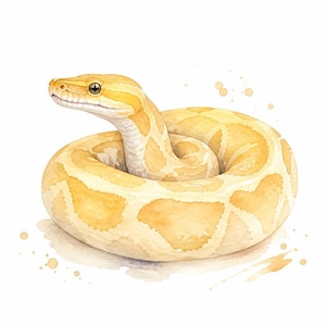 32 JPG Ball Python Clipart Bundle, Watercolor Snakes Morphs, Pet Pythons, Snake Lover Art