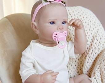 18 Zoll Reborn Baby Puppe Bettie, 46 cm Realistisches Neugeborenes mit 3D Hautmalerei, Lebensechtes Sammler Geschenk für Kinder & Erwachsene