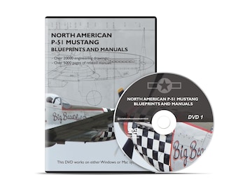 P-51 mustang Engeneering Blueprint — Digital Download Listing - Einführungspreis 30 Tage nur 29EUR