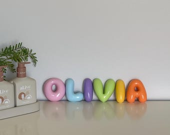 Personalised Bubble Name Letters Upper case | 3D Printed Kids Room Decor Sign