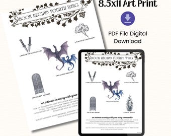 Digital Download Art Fourth Wing Inspired Romantasy Book Art