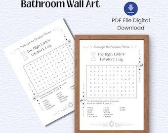Printable Wall Art Word Search Bathroom Funny Art, ACOTAR