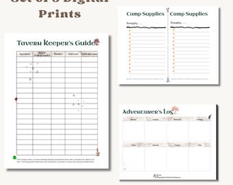 Daily Quest Log Planner Printable - Gamified Productivity Tracker PDF - RPG Habit Tracker Page, Neurodivergent ADHD List Inserts