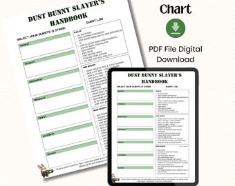 Daily Home Maintenance, Chore Chart, Printable Organizer (PDF Digital Download), RPG, Doom, Gamer Print