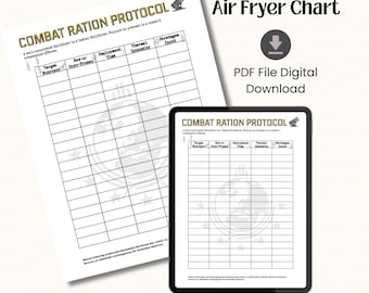 Customizable Air Fryer Cheat Sheet Printable, Blank Air Fryer Cooking Chart Template, DIY Cooking Times Guide | Digital Download