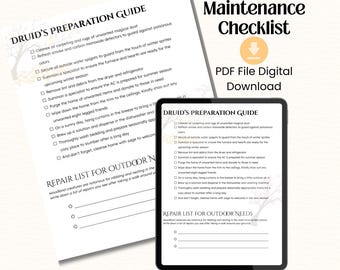 Seasonal Maintenance, Chore Chart, Printable Organizer (PDF Digital Download), DnD, RPG, Gamer Print