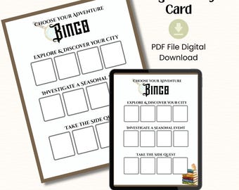 Adventure Bingo Card, Printable City Exploration Game, Couples, Date Night (PDF)