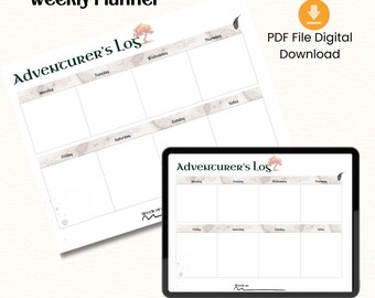 Digital Download Weekly Planner, Woodland, DnD, Fantasy, BG3, Home Organization