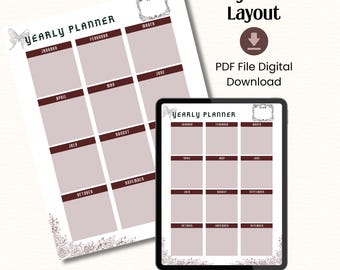 Digital Download Yearly Planner, Bookish, Romantasy, Dark Romance, Gothic