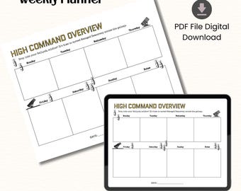 Digital Download Weekly Planner, Helldivers, Hell diver 2, Command, Home Organization