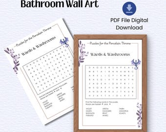 Printable Wall Art Word Search Bathroom Funny Art, Fourth Wing