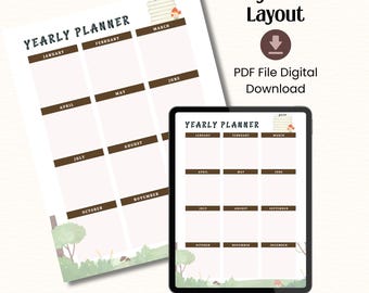 Digital Download Yearly Planner, Bookish, Woodland, Druid, Fantasy, Folk
