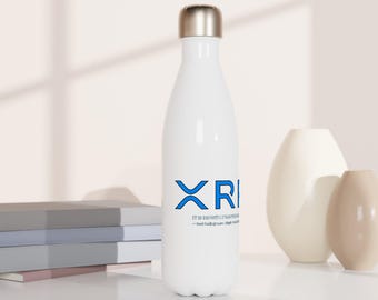 XRP Water Bottle - Brad Garlinghouse Definitely Happening | 17oz Stainless Steel Insulated Flask | Crypto Ripple Swell Slogan Gym Thermos